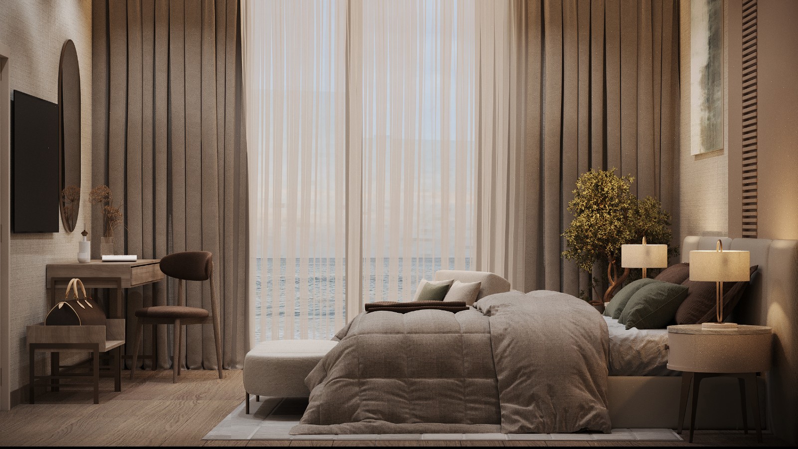 Jednosoban apartman (bez balkona + pogled na grad + sofa)